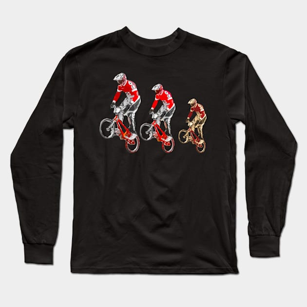 bmx Long Sleeve T-Shirt by rickylabellevie